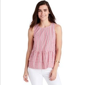 New! Vineyard Vines Grier Striped Peplum Top